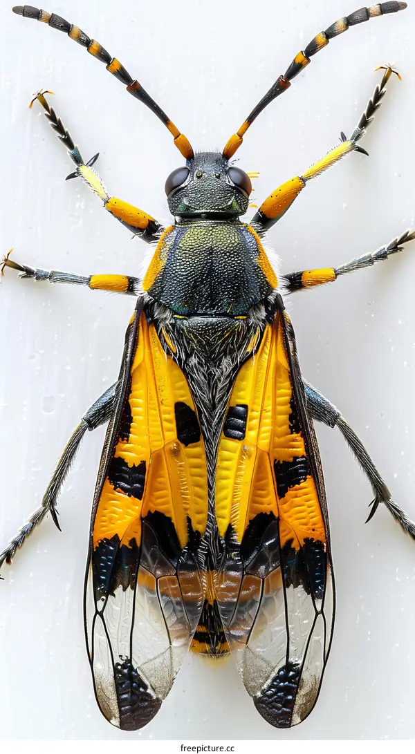 A close-up photograph of a wasp on a white background