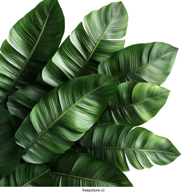 [Transparent Background PNG]Close up Tropical Green Leaves Background