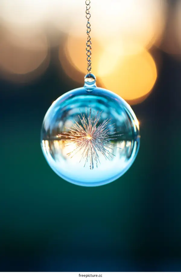 glass ball ornament reflecting sunlight