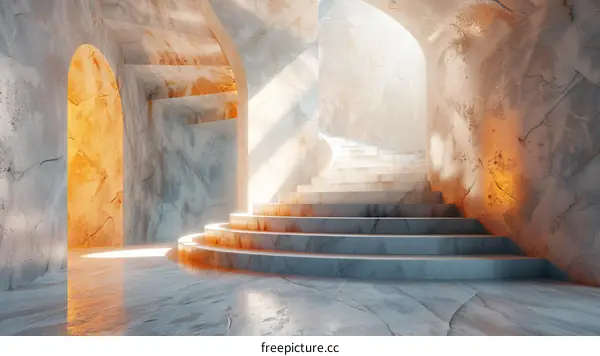 Modern Architectural Interior Design with Marble Steps
