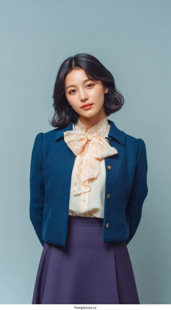 Stylish Woman in Vintage Outfit