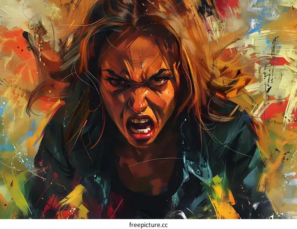 Portrait of an angry woman