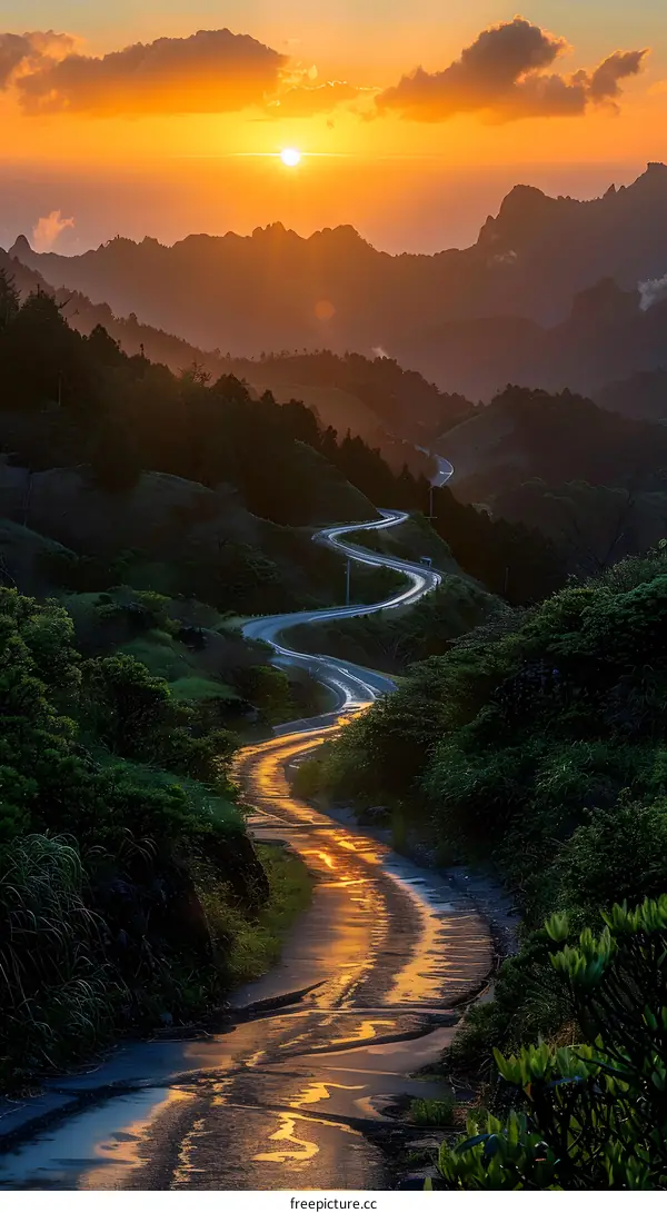 Sunset over the mountains