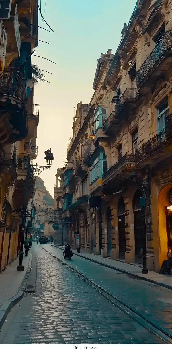 Cobblestone Street in an Old European City