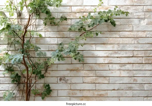 White Brick Wall with Vines