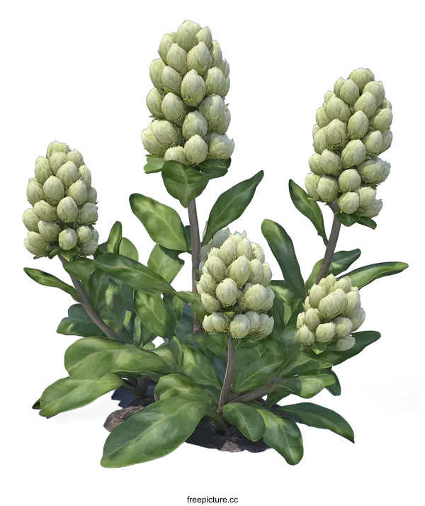 [Transparent Background PNG]3D Model of a White Flower Bush