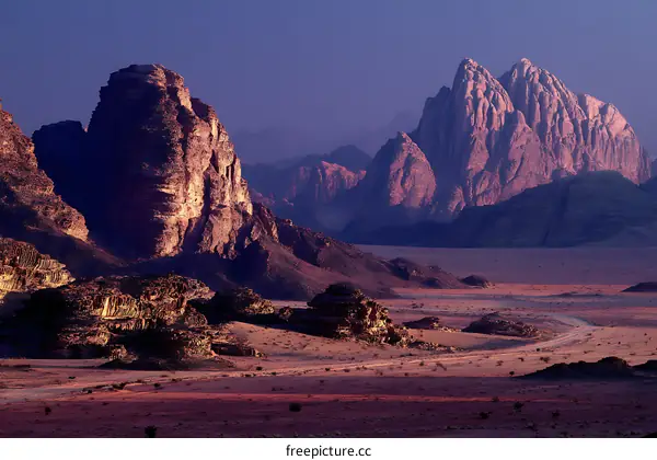 Majestic Wadi Rum Desert Landscape at Dawn