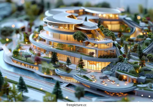 Architectural Model of a Modern Residential Complex