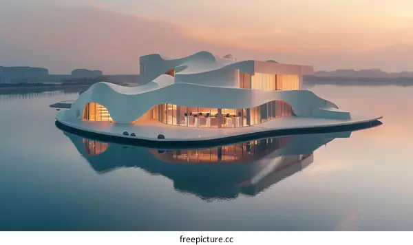 Modern Lakeside Villa with Unique Architectural Design