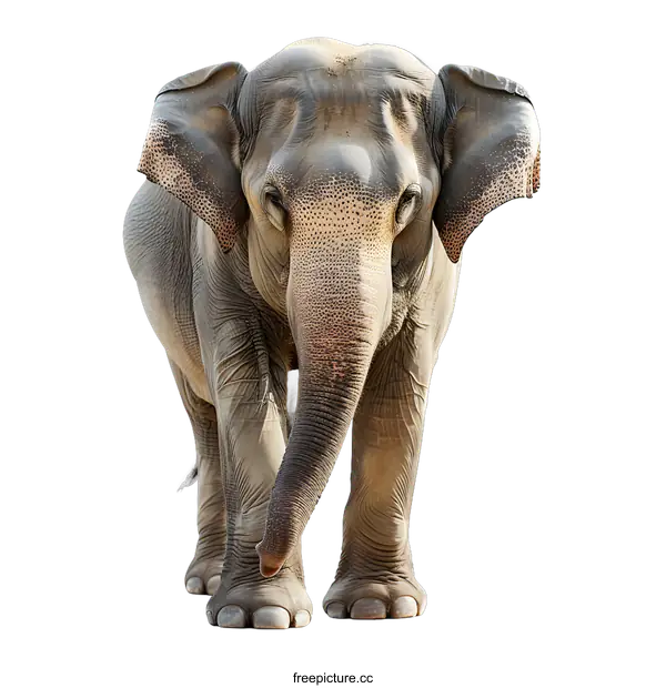[Transparent Background PNG]Elephant standing on white background