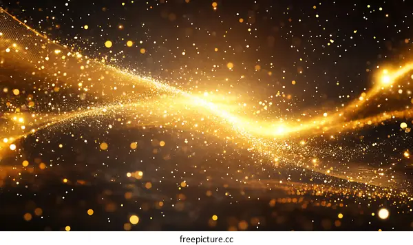Golden Particles Abstract Background Design