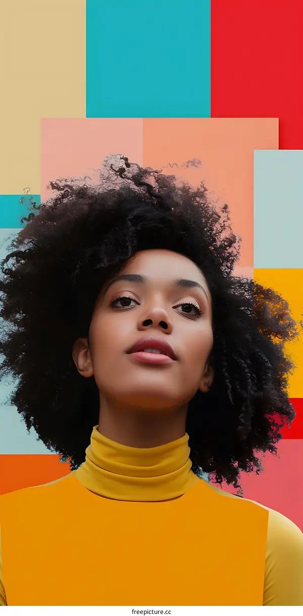 African American Woman With Colorful Background