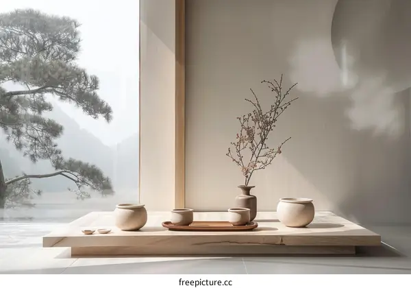 A photo of a beautiful vase sitting on a wooden table