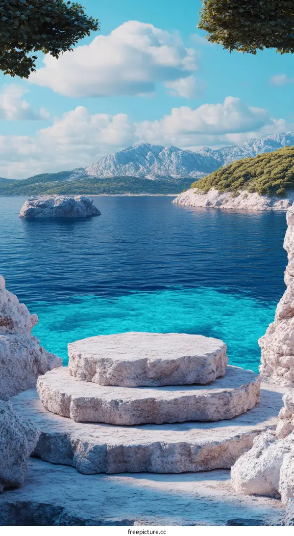 Coastal Stone Steps by the Azure Sea
