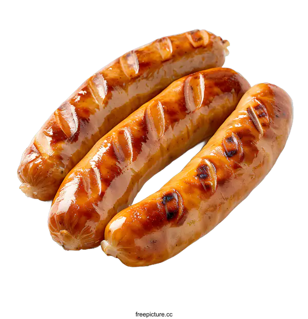 [Transparent Background PNG]three grilled sausages