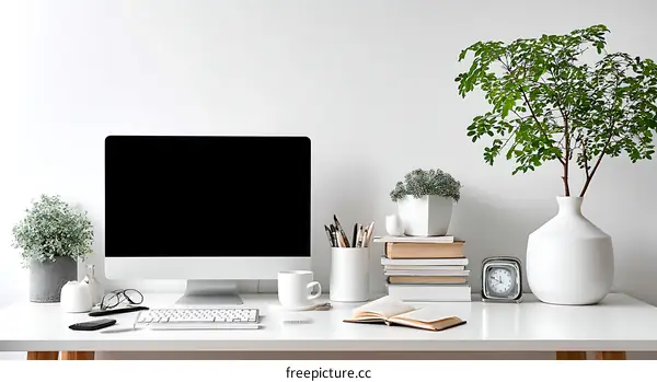 Modern Minimalist Workspace Setting
