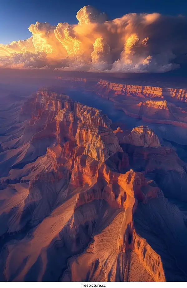 A Stunning Aerial View of the Grand Canyon at Sunset