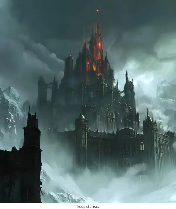 Dark Fantasy Castle Illustration