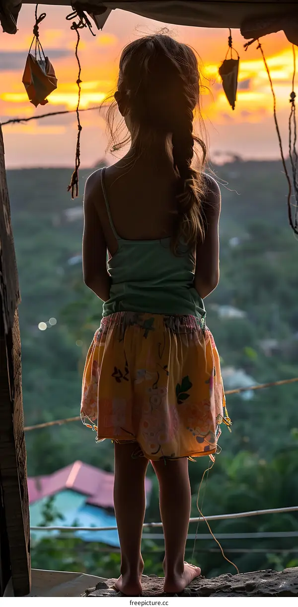 Girl Watching Sunset