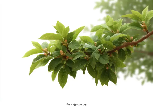 Fresh Spring Branch with New Leaves