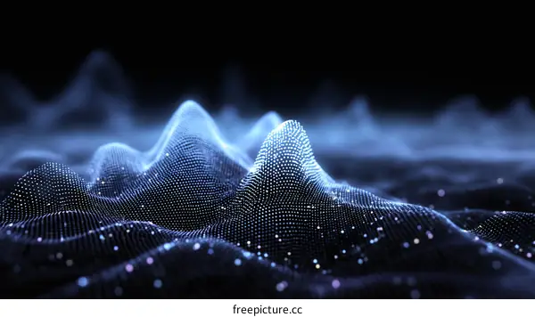 Abstract Digital Wave Landscape Illustration