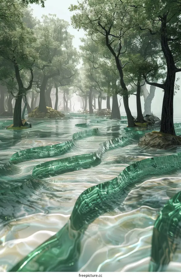 Enchanted Forest with Glass River