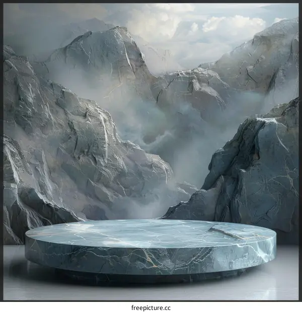 Modern Abstract Mountain Landscape Product Display