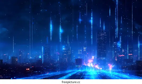 Futuristic Cityscape at Night