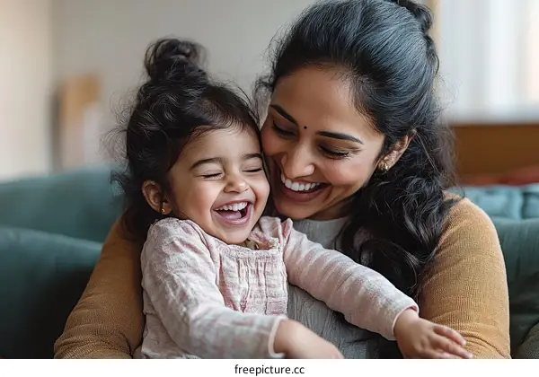 Mother and Daughter Happiness Moment