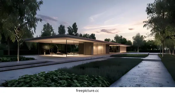 Modern Glass House with a Minimalist Design