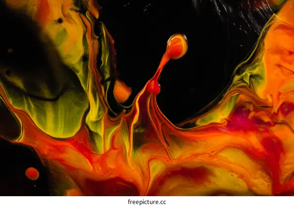 Abstract Colorful Paint Pouring Art