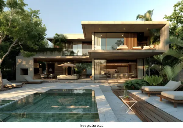 Modern Tropical Villa with Pool Exterior Design