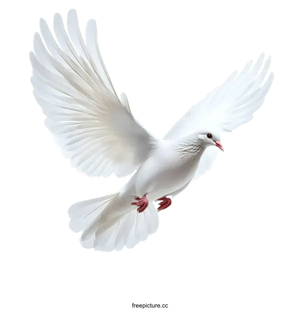 [Transparent Background PNG]Majestic White Dove in Flight