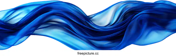 [Transparent Background PNG]Abstract Flowing Blue Fabric