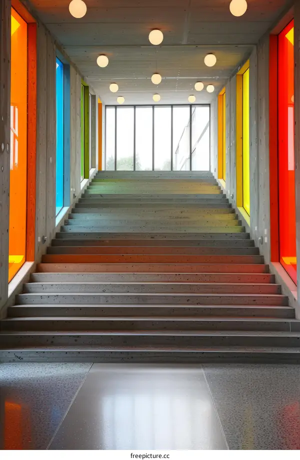 Vibrant colors in an architectural setting