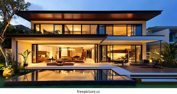 Modern Luxury Home With Swimming Pool and Patio