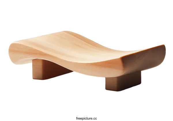 [Transparent Background PNG]Elegant Wooden Wave Shaped Tray