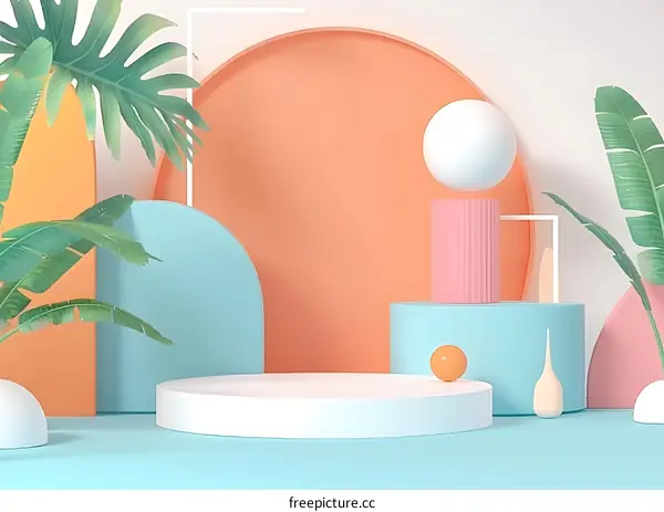 Abstract Geometric Shapes with Tropical Leaves