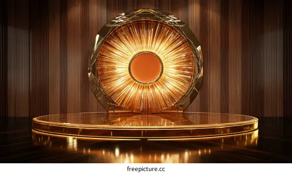 Luxury Golden Display Platform with Ornate Design