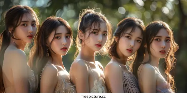 Charming Asian Women in Outdoor Portrait