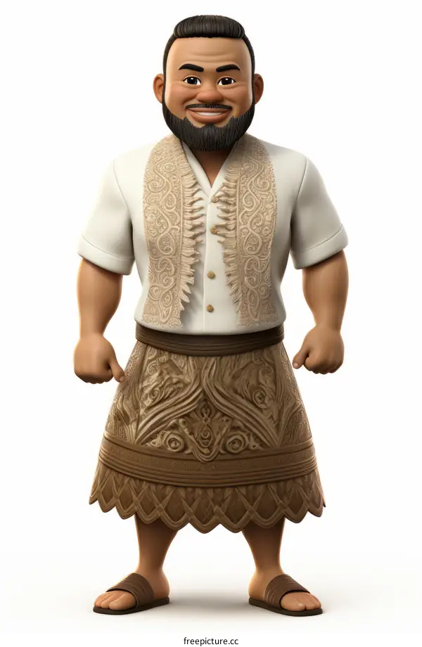 Polynesian man wearing traditional clothes