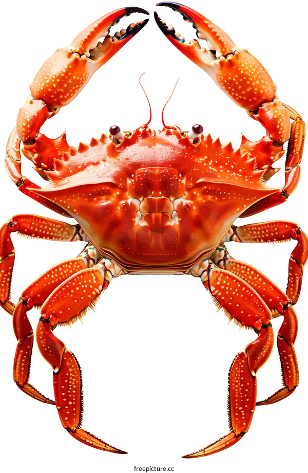Red Crab on White Background