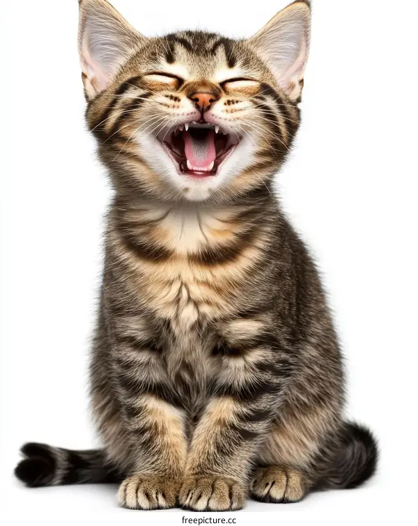Adorable Kitten with Open Mouth