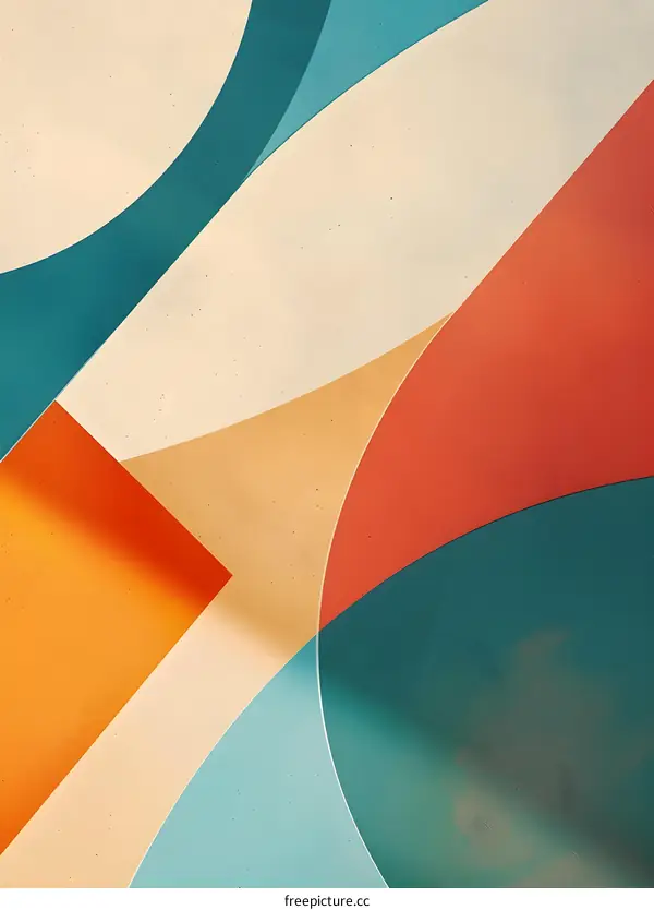 Abstract Art Background with Geometric Shapes and Vibrant Colors