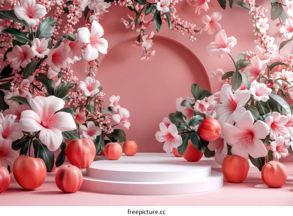 Floral Pink Aesthetic Display Platform