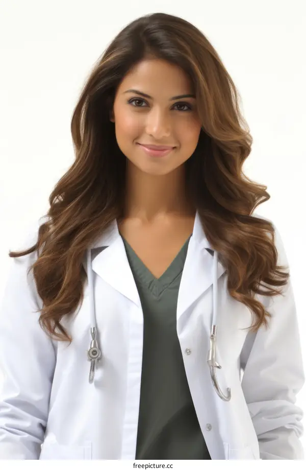 Portrait of a young female doctor smiling