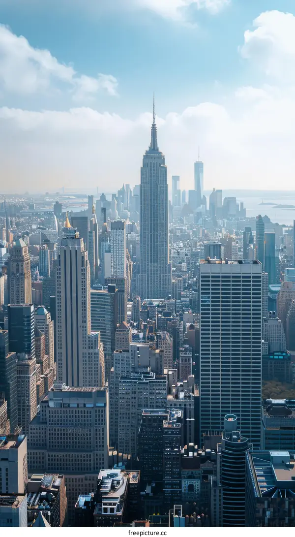 New York City Skyline View with Iconic Skyscrapers