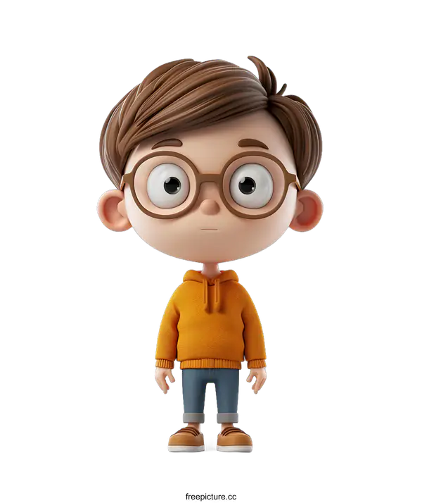 [Transparent Background PNG]3D cartoon character of a boy