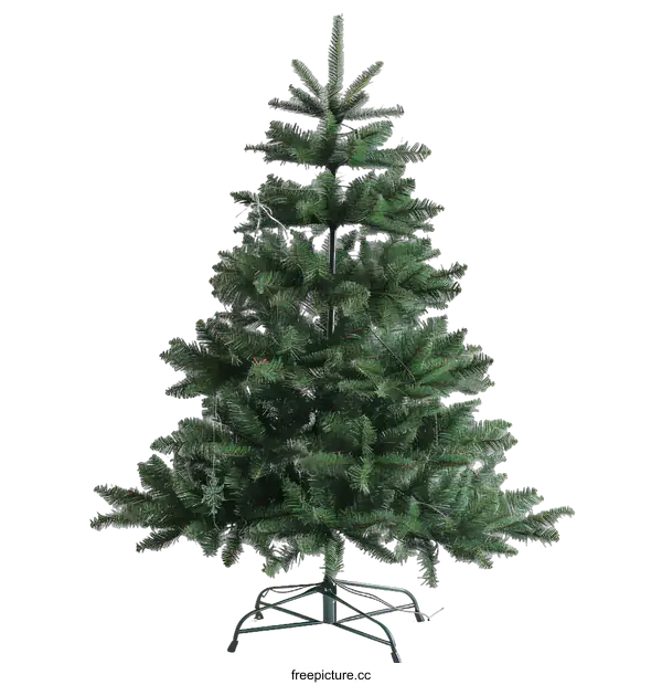 [Transparent Background PNG]Green Artificial Christmas Tree on White Background