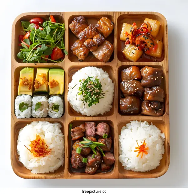 Japanese Bento Box Filled with Delicious Food